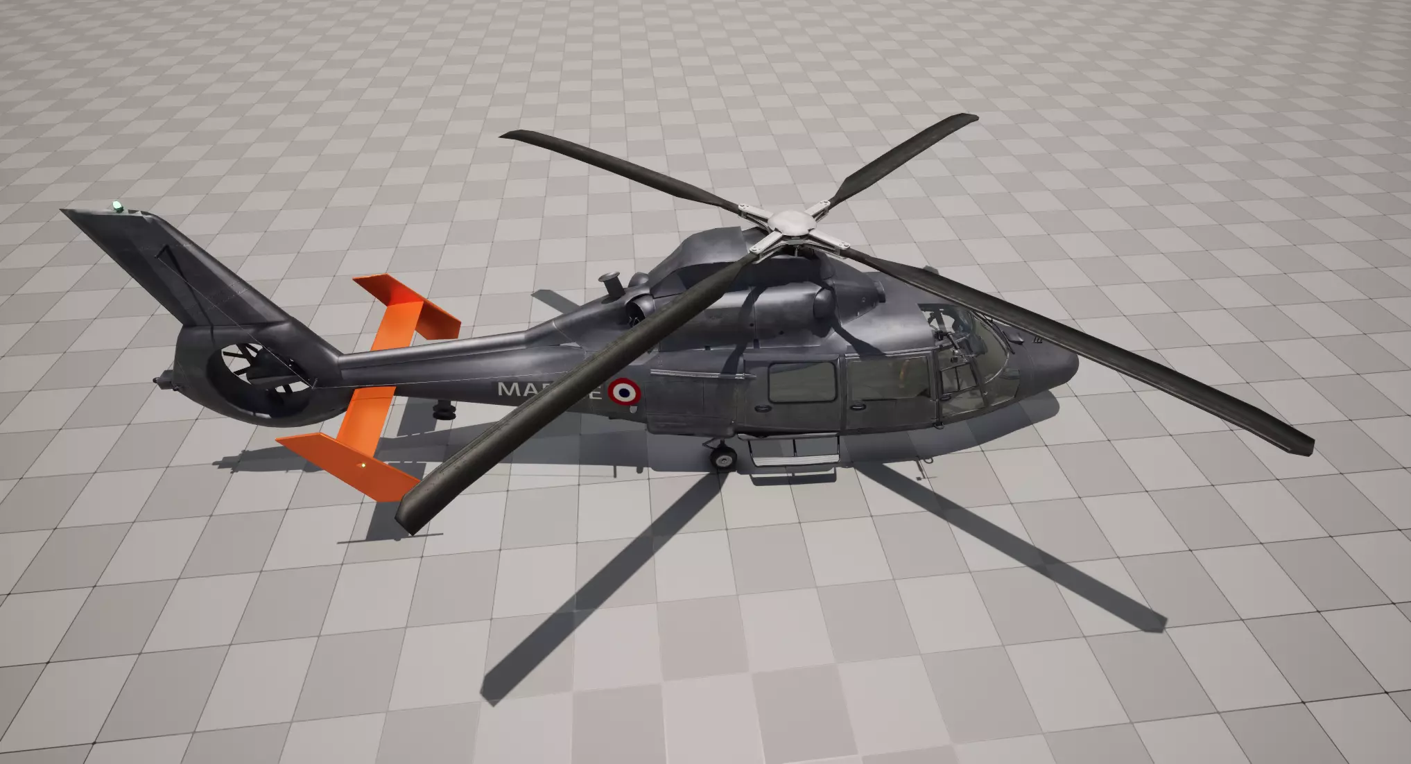 Rigged AS365 Daulphin Low-poly 3D model_33