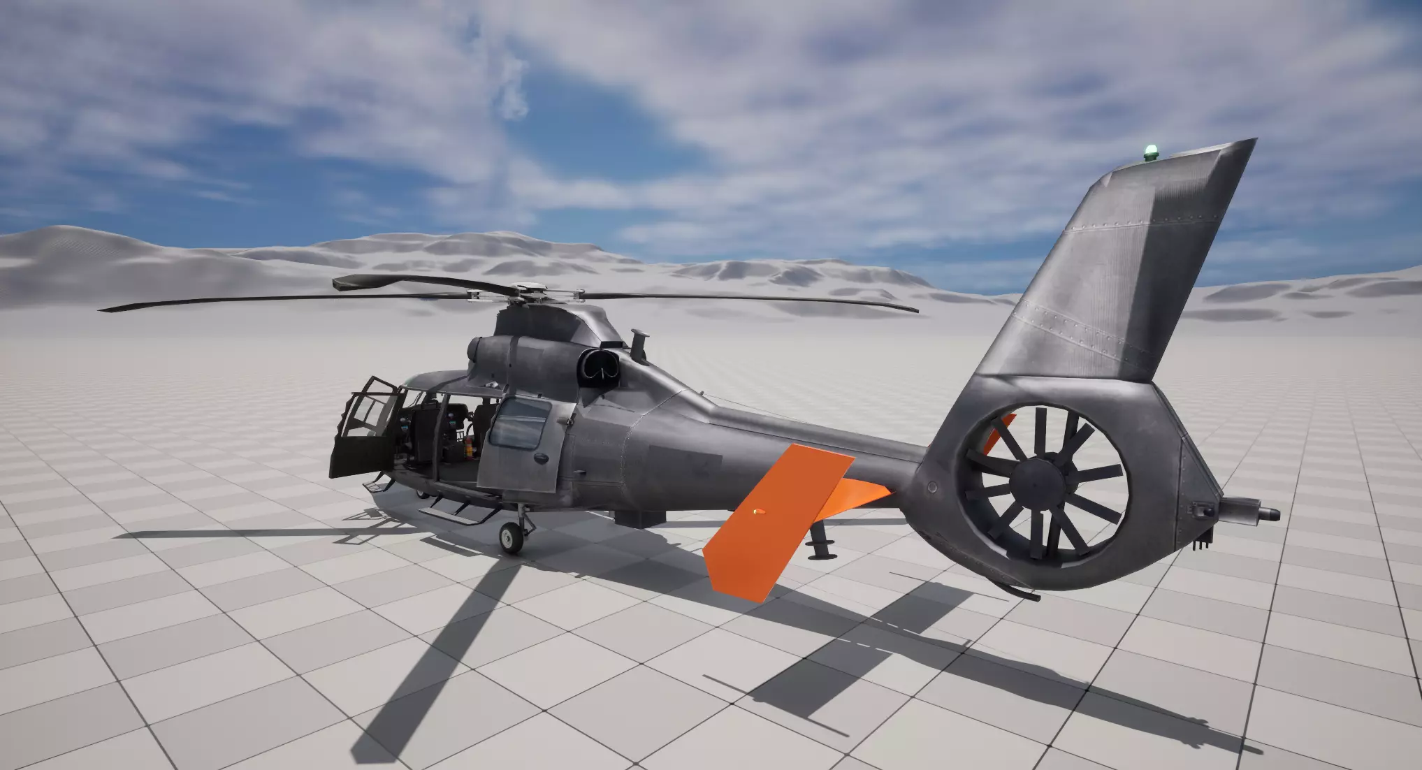 Rigged AS365 Daulphin Low-poly 3D model_34