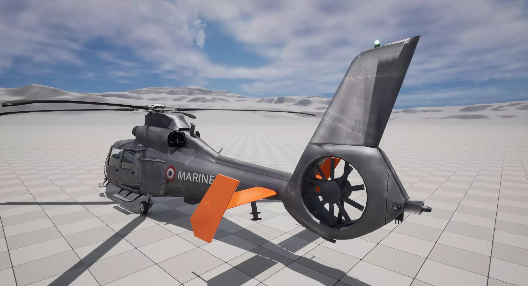 Rigged AS365 Daulphin Low-poly 3D model_28