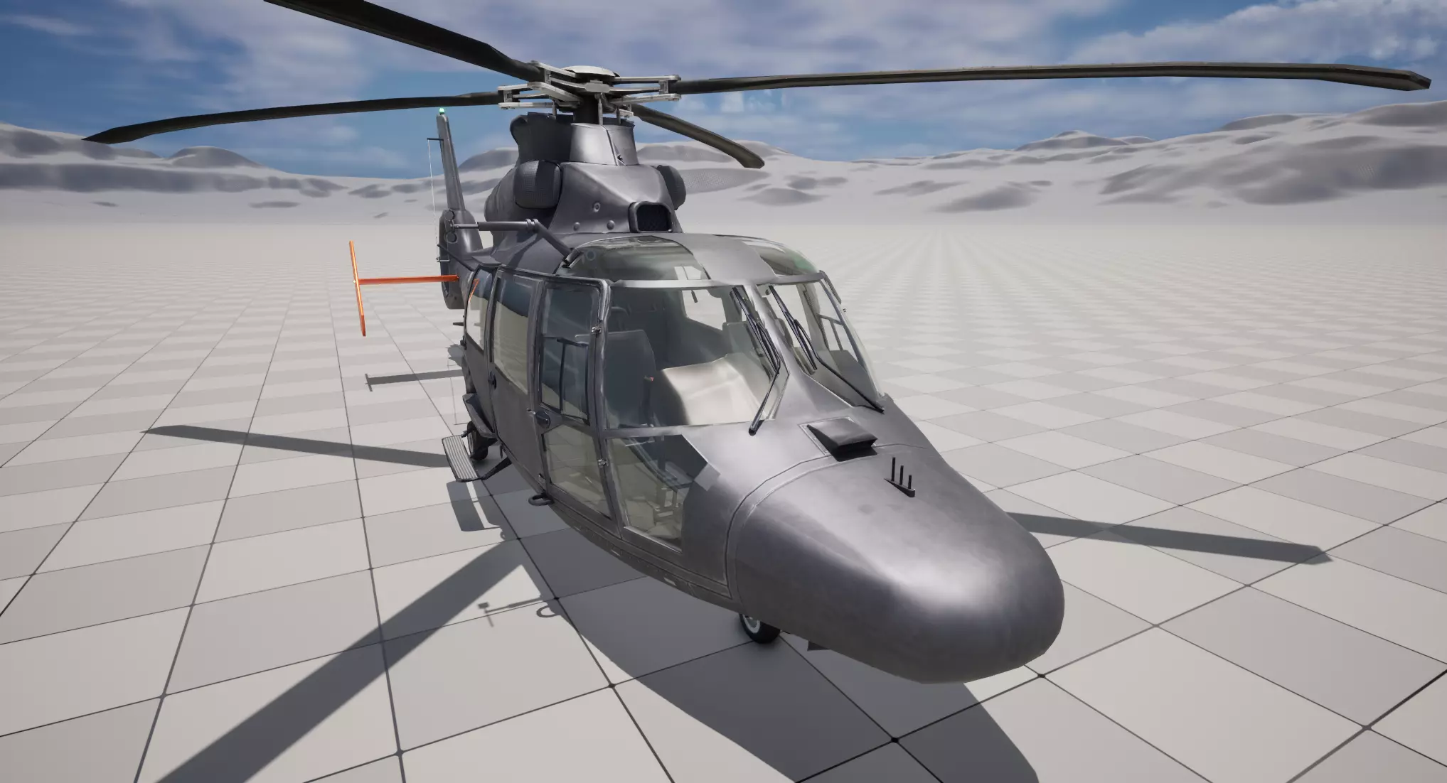 Rigged AS365 Daulphin Low-poly 3D model_26