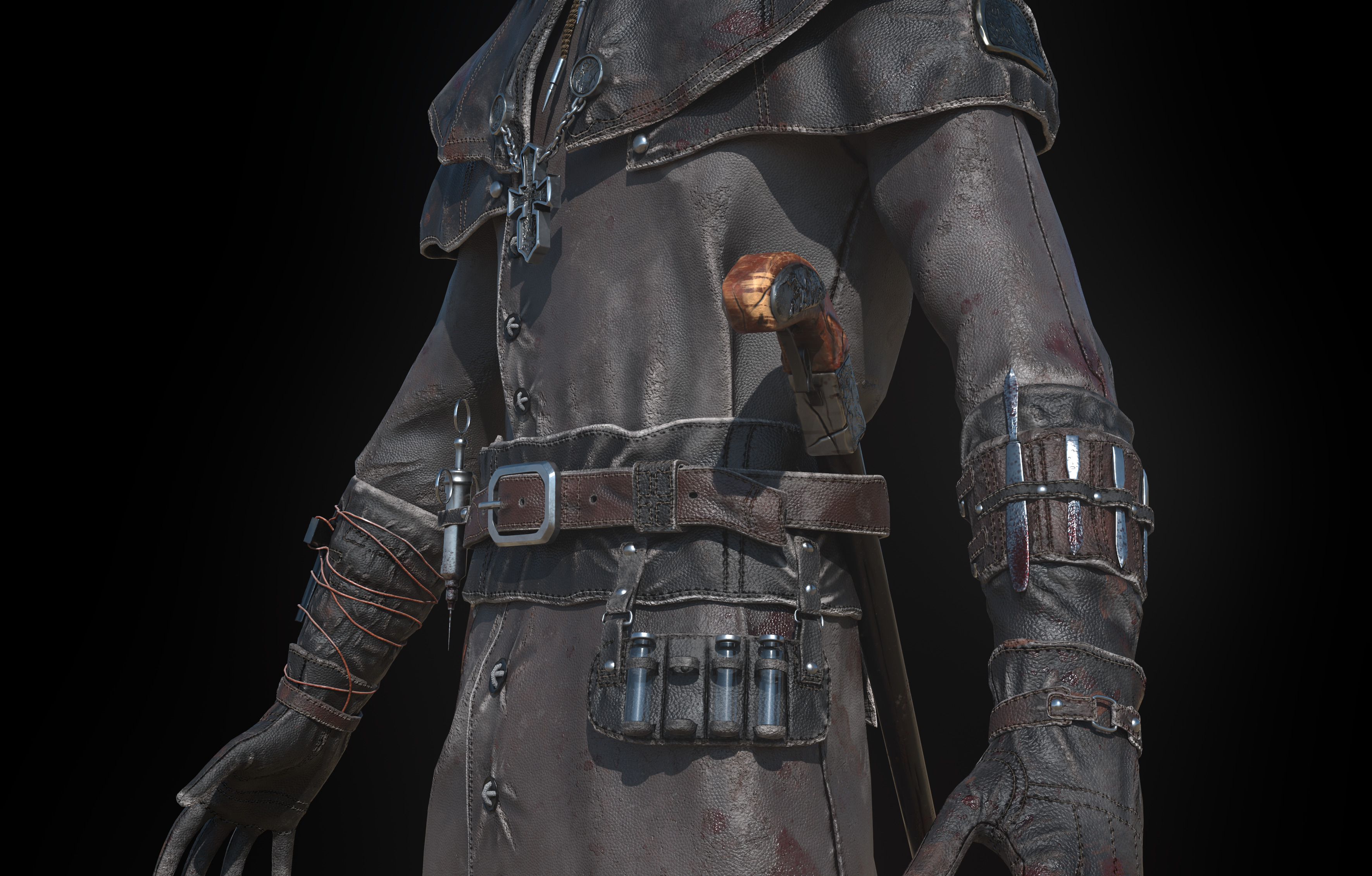 Plague Doctor Low-poly 3D model_5