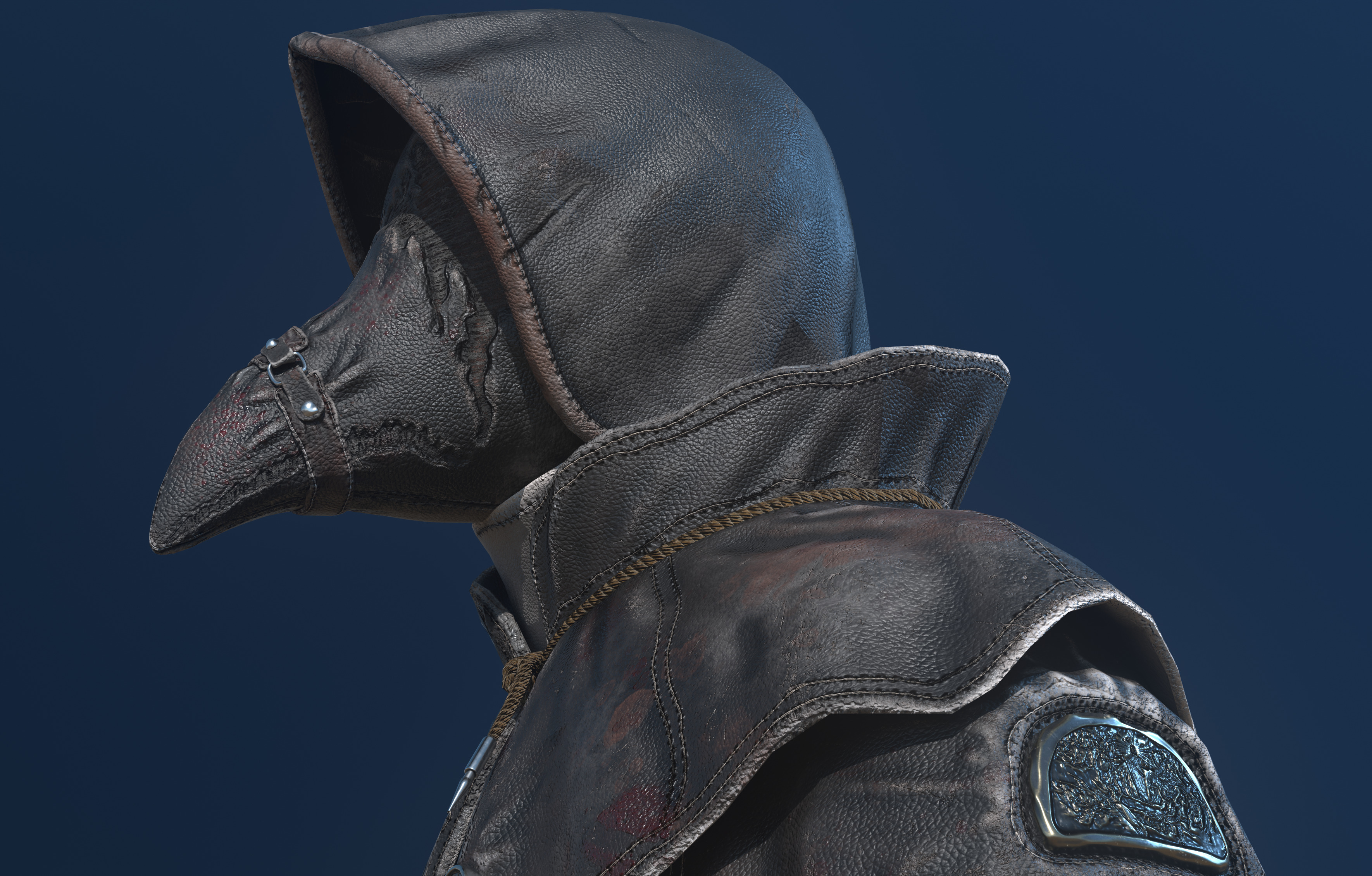 Plague Doctor Low-poly 3D model_4