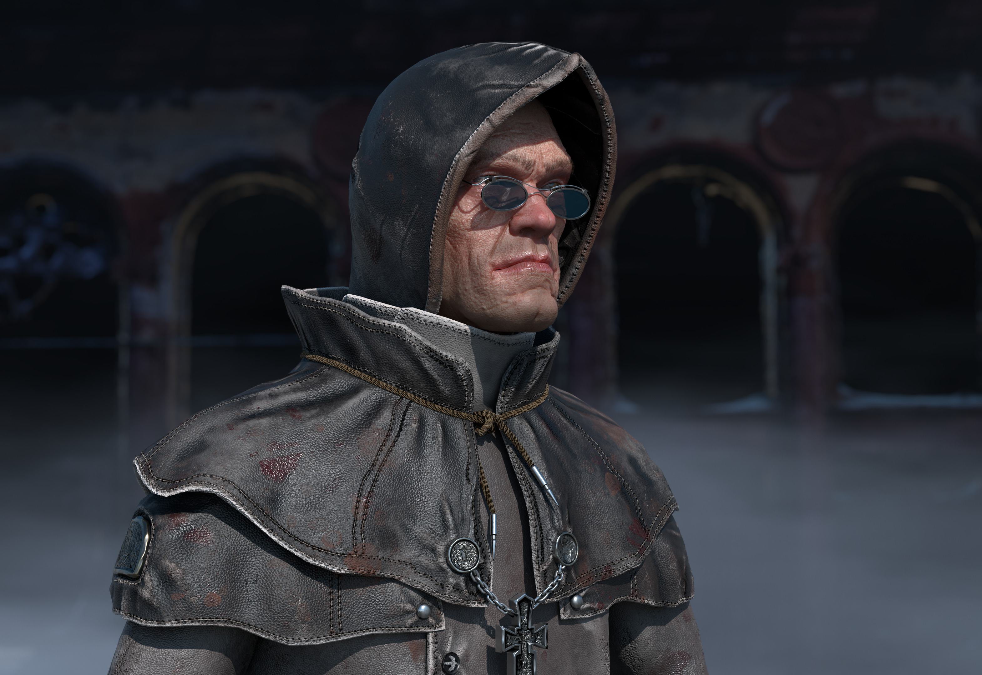 Plague Doctor Low-poly 3D model_3