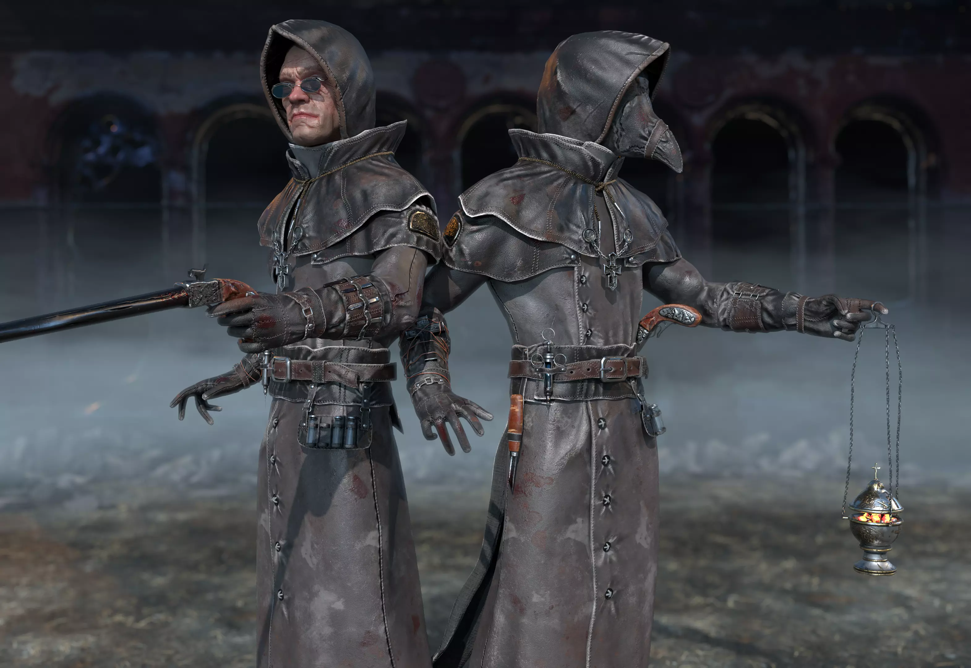 Plague Doctor Low-poly 3D model_0