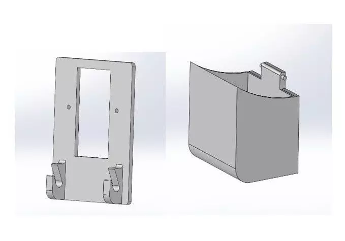 AnycubicKobraS1CompatibleOutletBracketAndBinPoopChute 3D print model_0