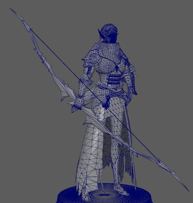 Jungle Ranger Archer Female Low-poly 3D model_6