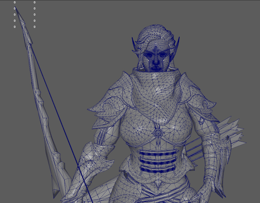 Jungle Ranger Archer Female Low-poly 3D model_5