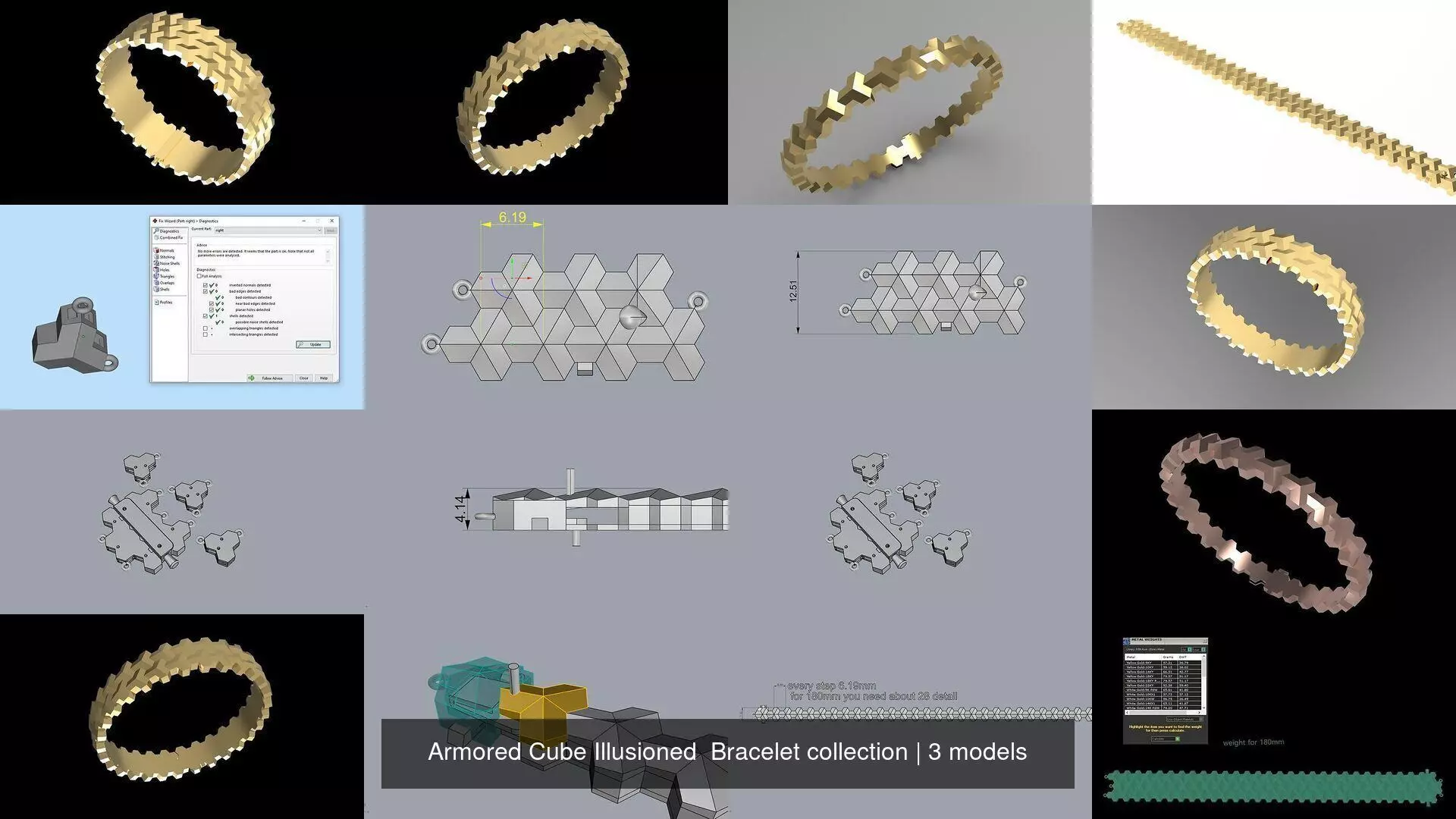 Armored Cube Illusioned  Bracelet collection _1