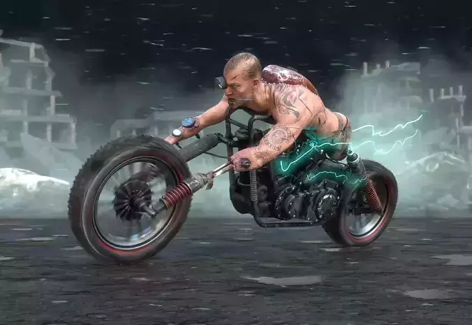 DieselPunk Rider Biker chopper