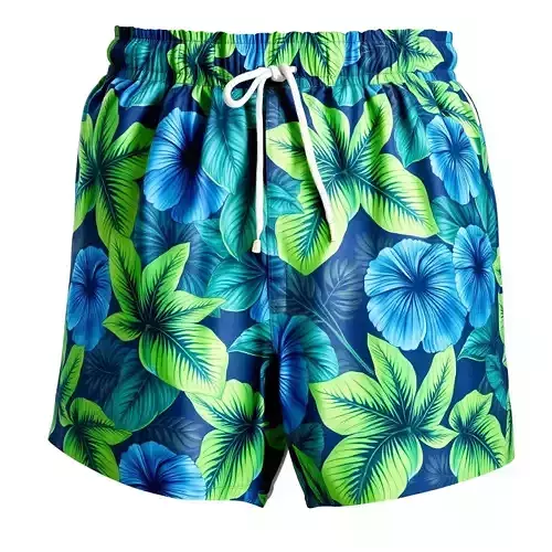 Tropical Floral Swim Shorts D Model Pack