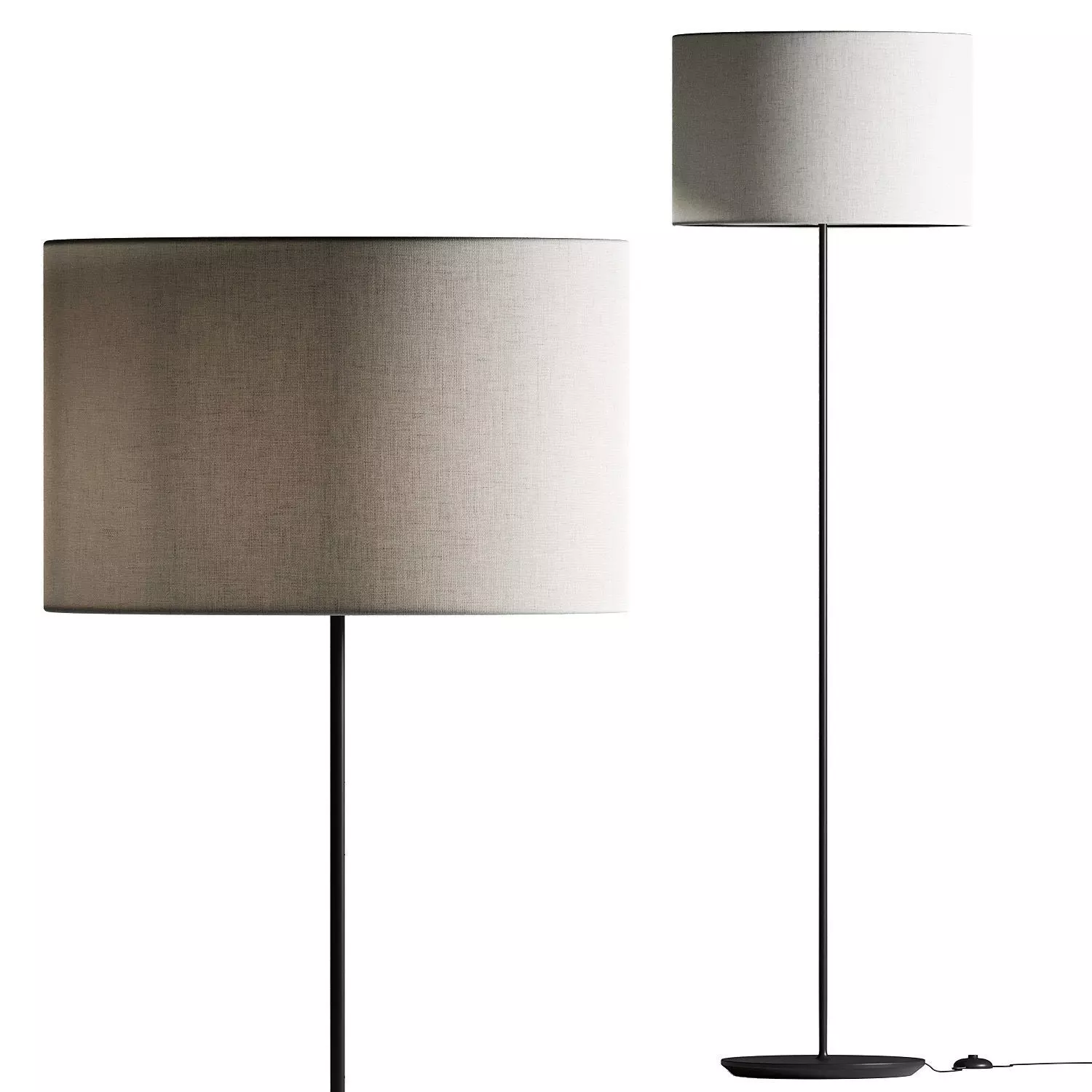 Hay Cast Drum Shade Floor Lamp 3D model_0