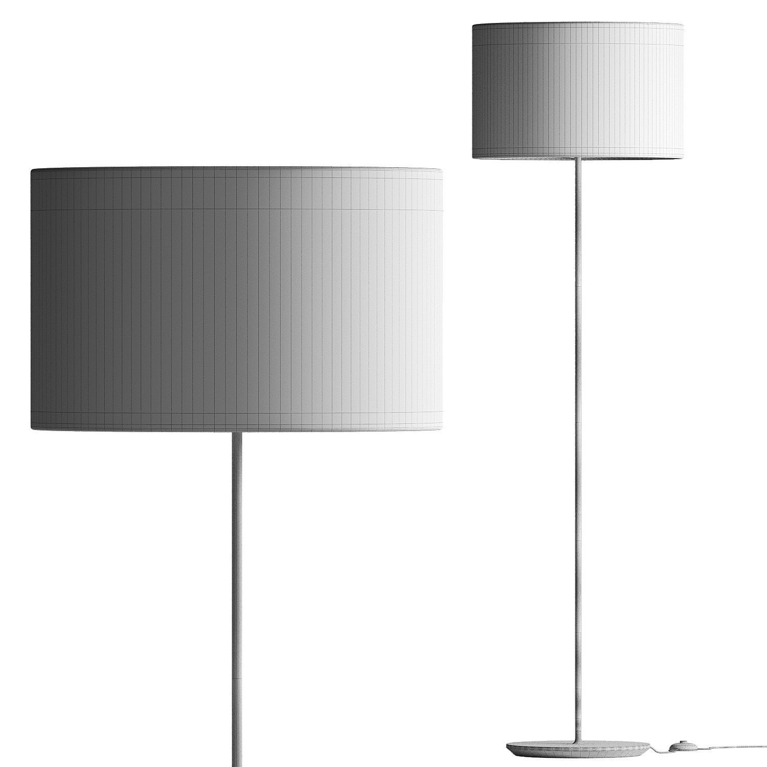 Hay Cast Drum Shade Floor Lamp 3D model_1