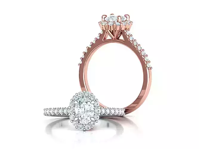 7x5 Oval Gem Bespoke Halo Engagement Ring 