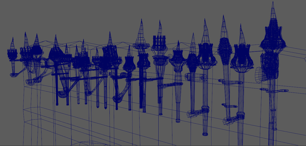 25 pack burning wall torches Low-poly 3D model_2