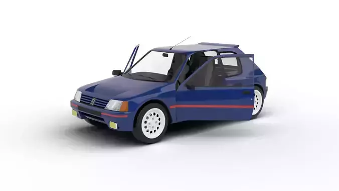 Peugeot 205 Turbo 16 1984 HQ 3d model