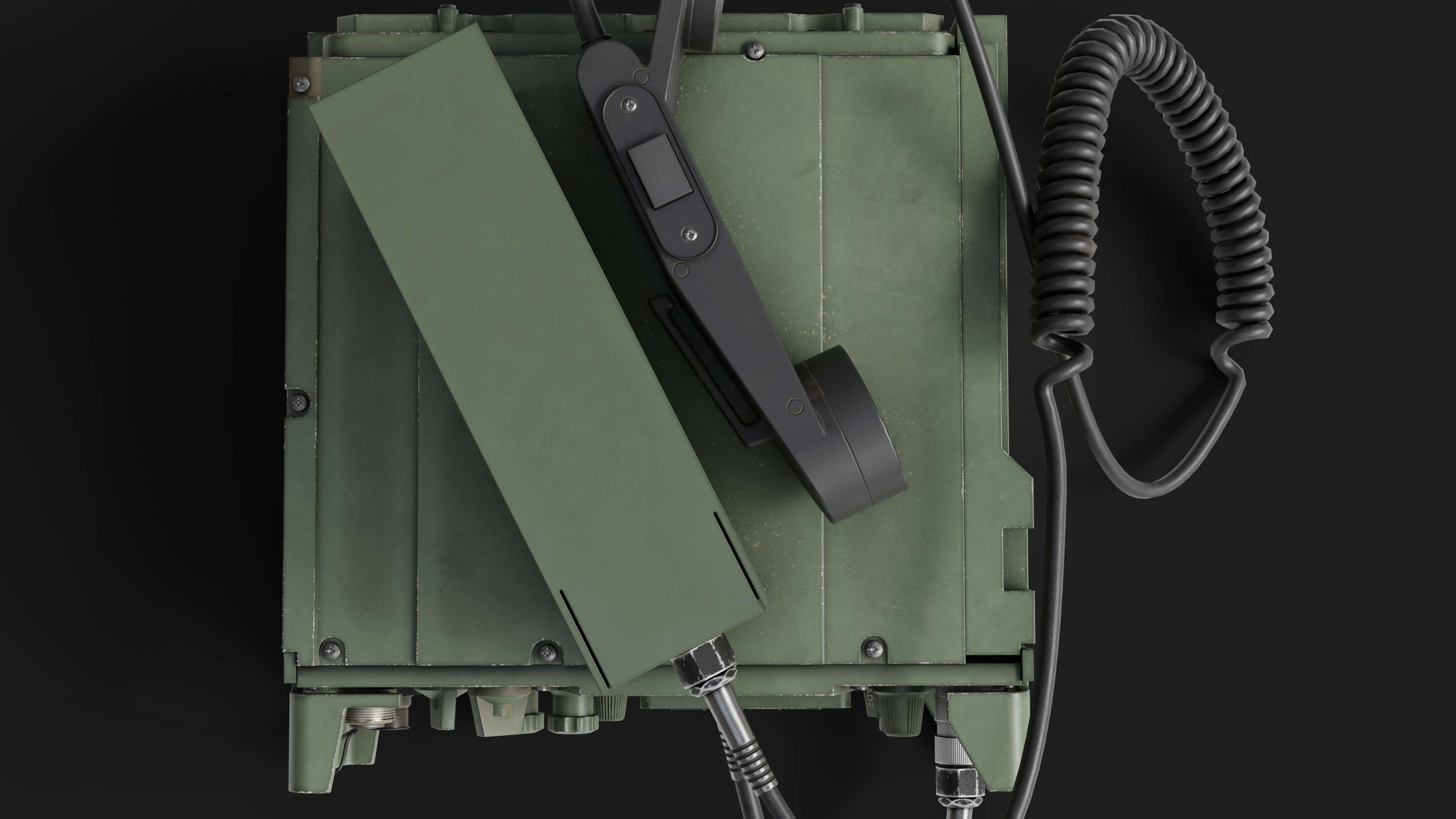 Military Radio with Audio Logger and Handheld Speaker Low-poly 3D model_4