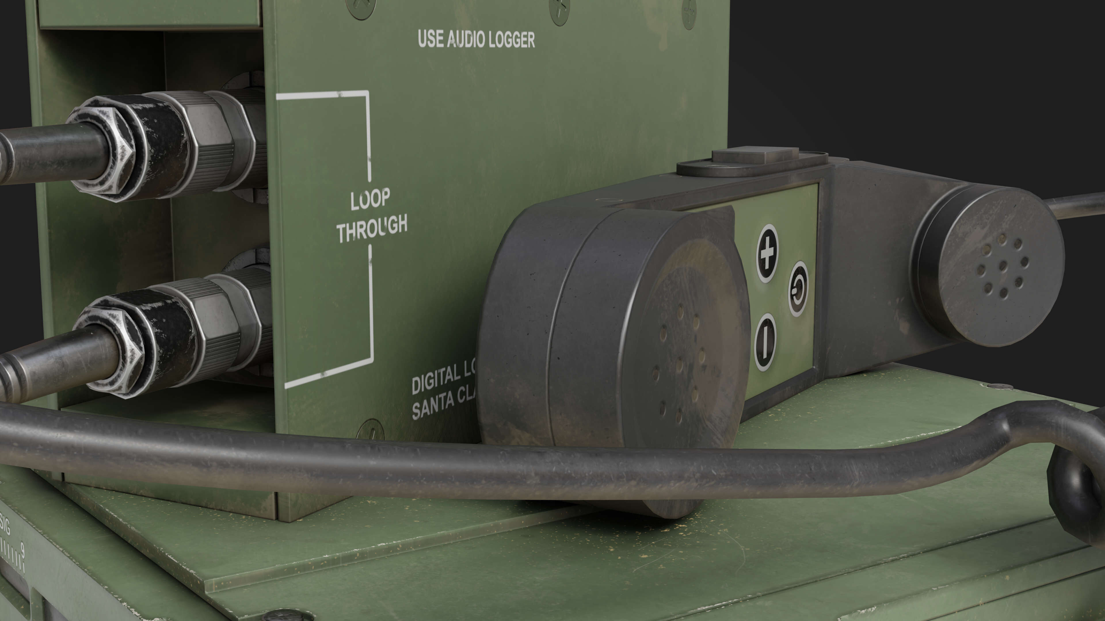 Military Radio with Audio Logger and Handheld Speaker Low-poly 3D model_2