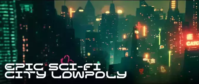 Epic Sci Fi City Realistic Lowpoly