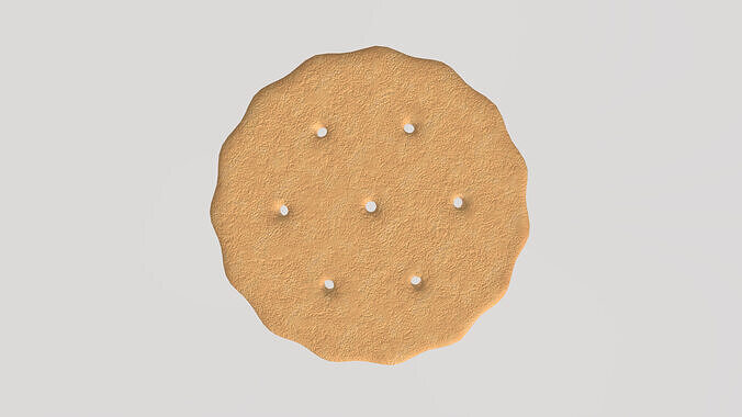 Stylized Low-Poly Biscuit Low-poly 3D model 2