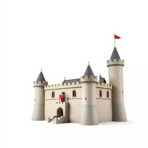 Medieval Castle Model Pack with Towers and Flags