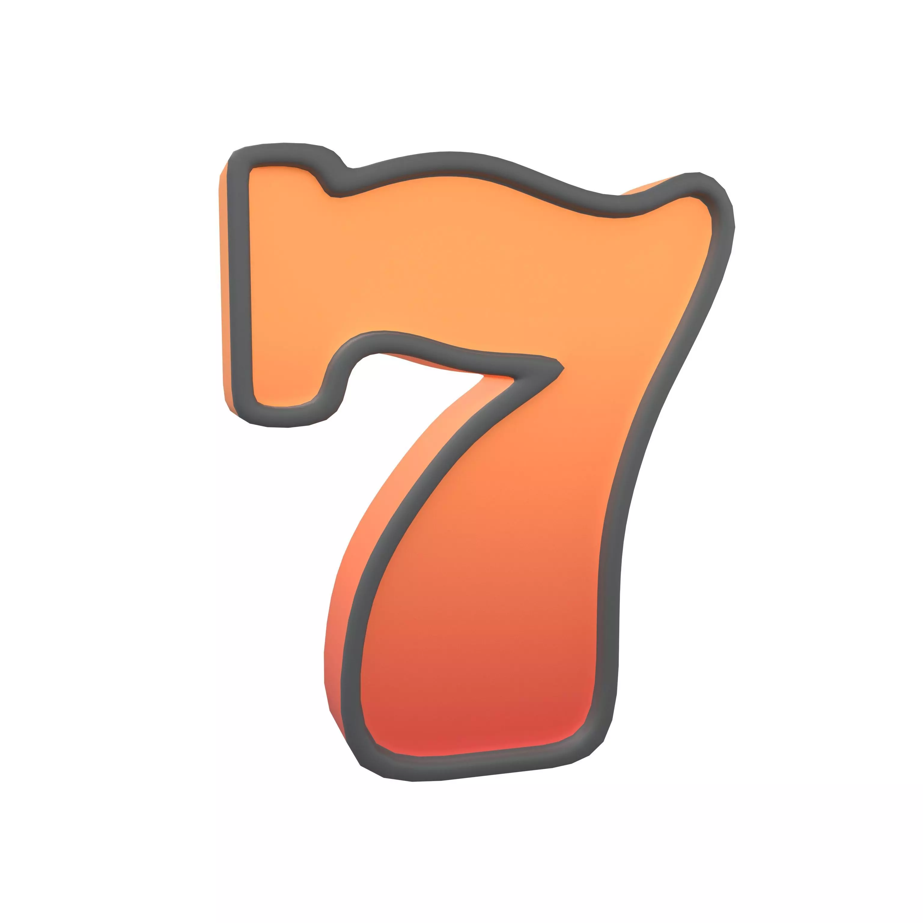 Lucky Number Seven Icon v1 002 Low-poly 3D model_0