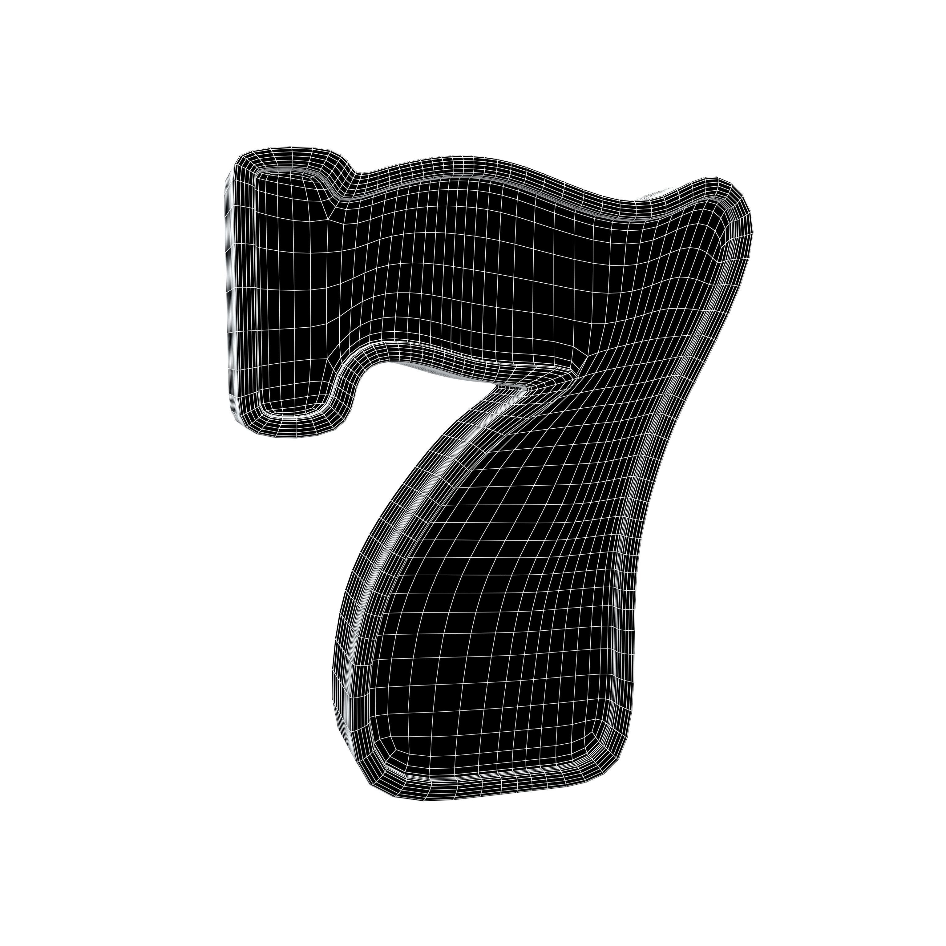Lucky Number Seven Icon v1 002 Low-poly 3D model_5