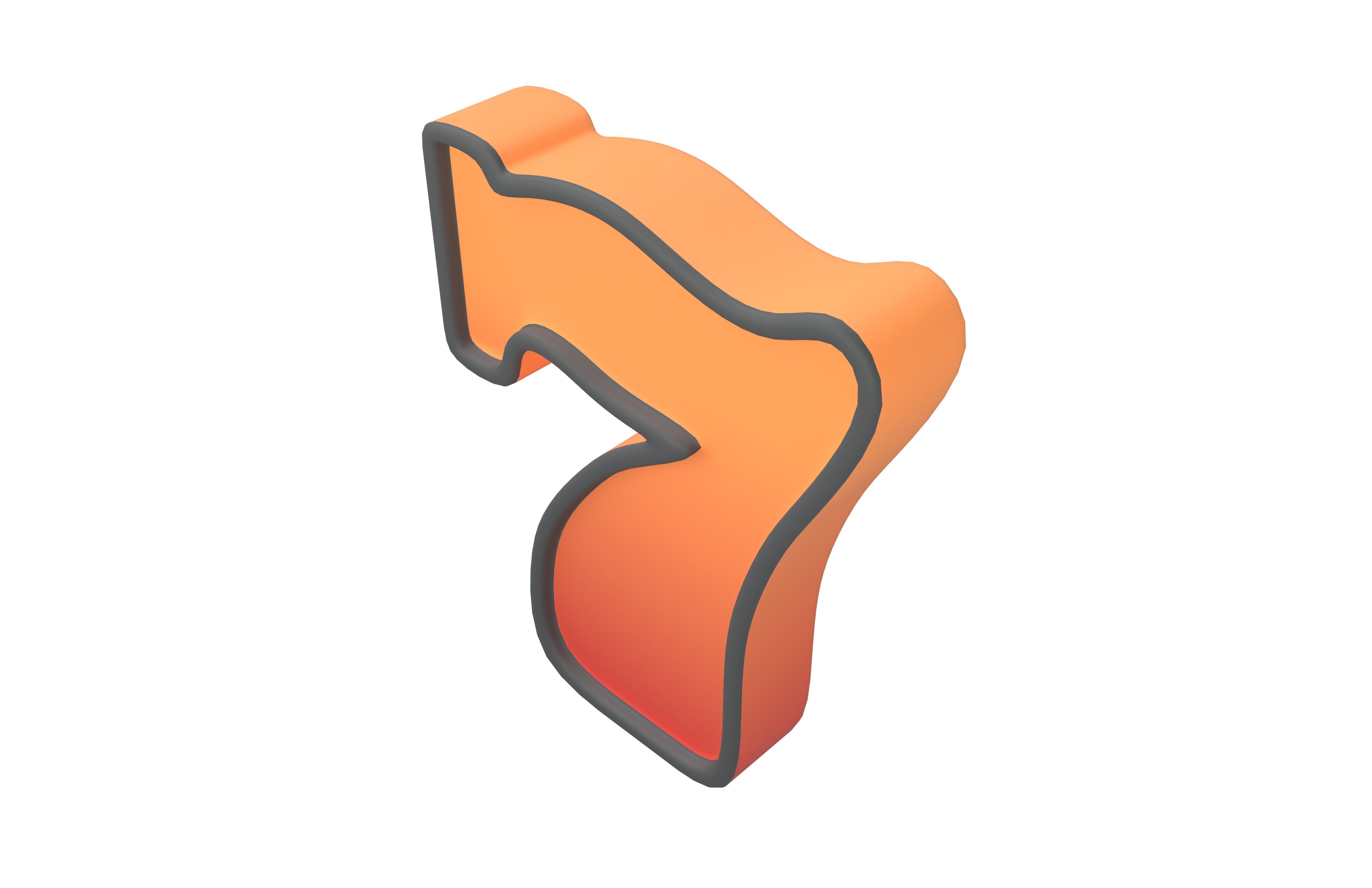 Lucky Number Seven Icon v1 002 Low-poly 3D model_1