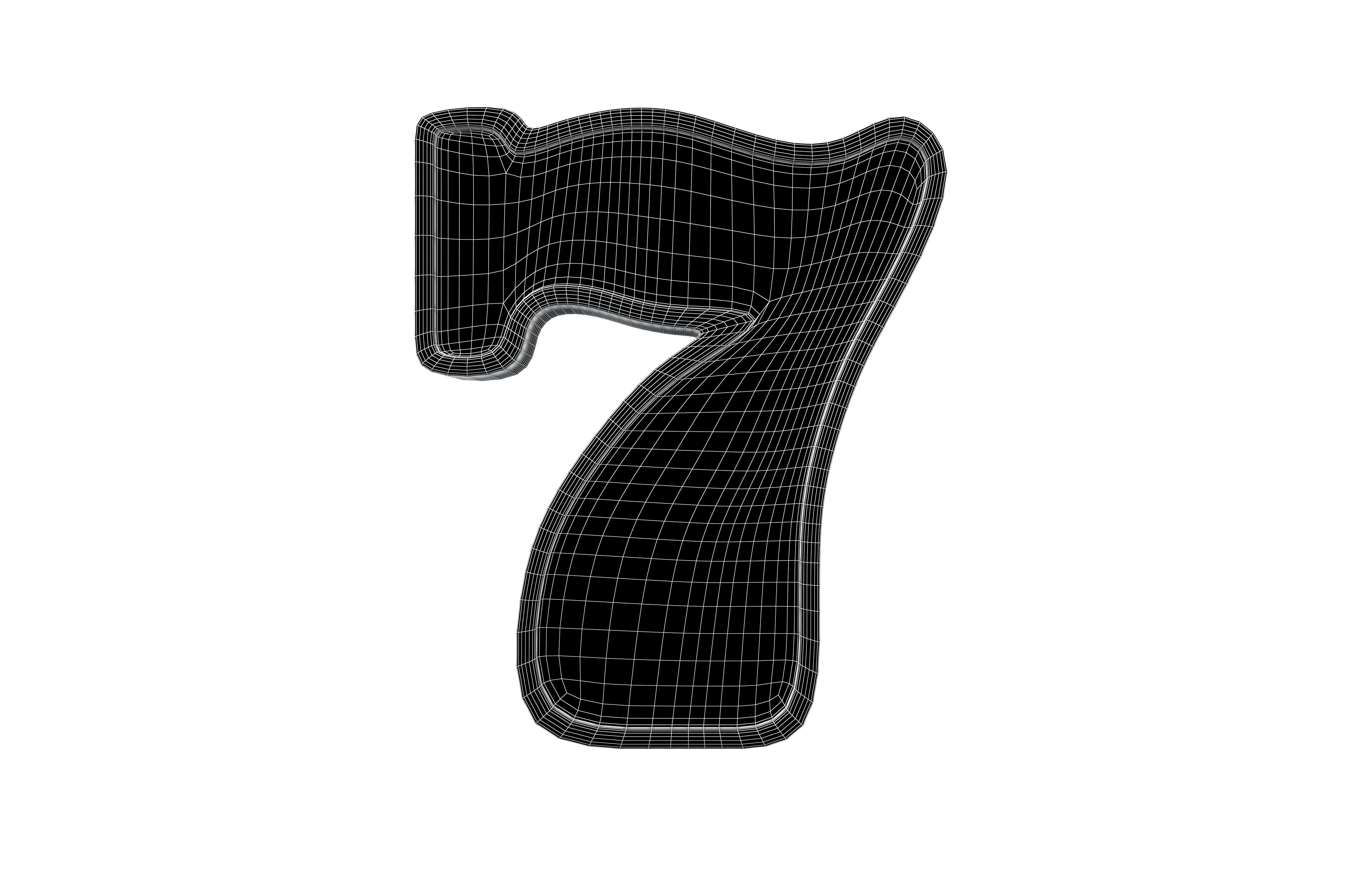 Lucky Number Seven Icon v1 002 Low-poly 3D model_4