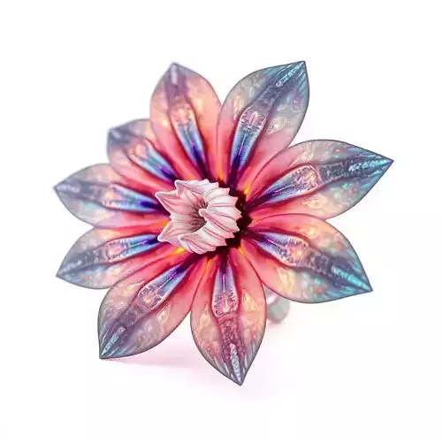 Iridescent Flower Model Pack Low-poly 3D model