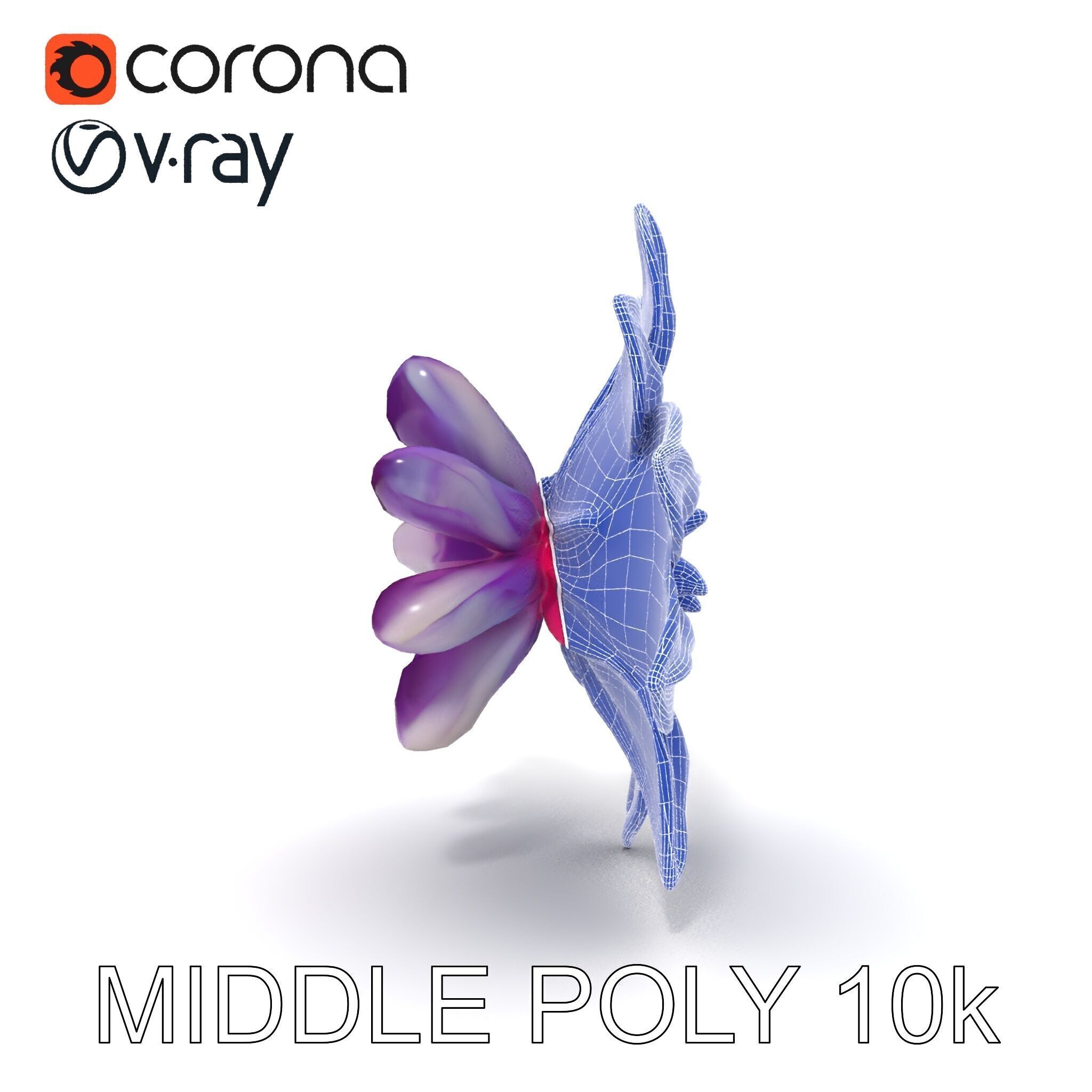 Iridescent Flower Model Pack Low-poly 3D model_9