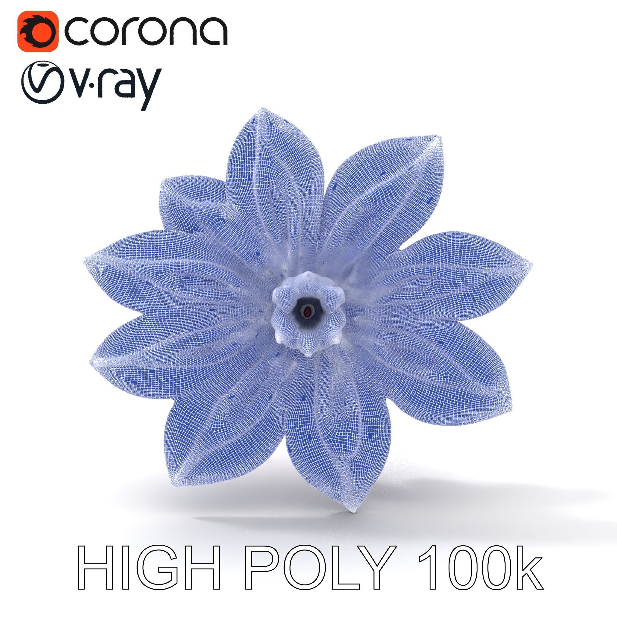 Iridescent Flower Model Pack Low-poly 3D model_35