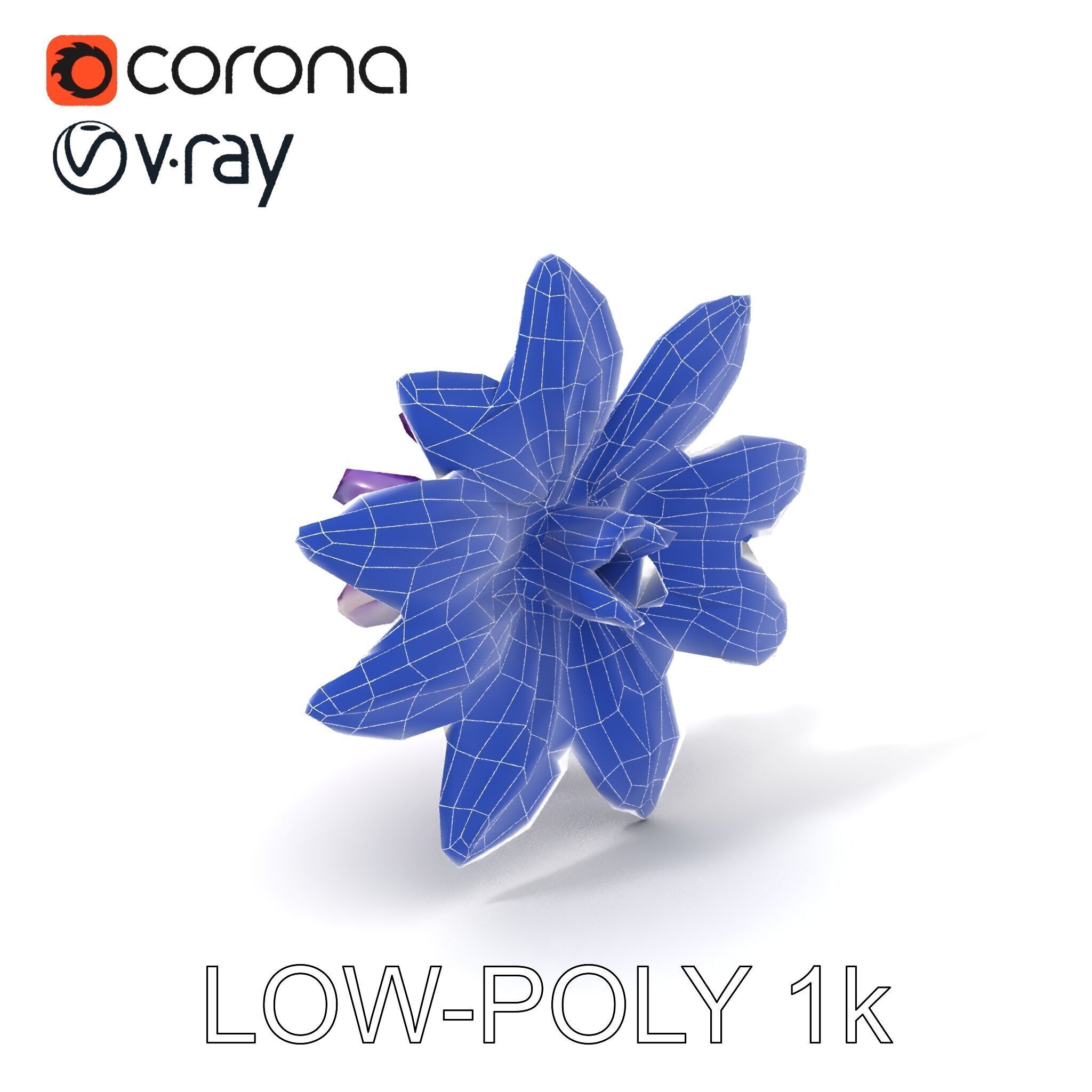 Iridescent Flower Model Pack Low-poly 3D model_17