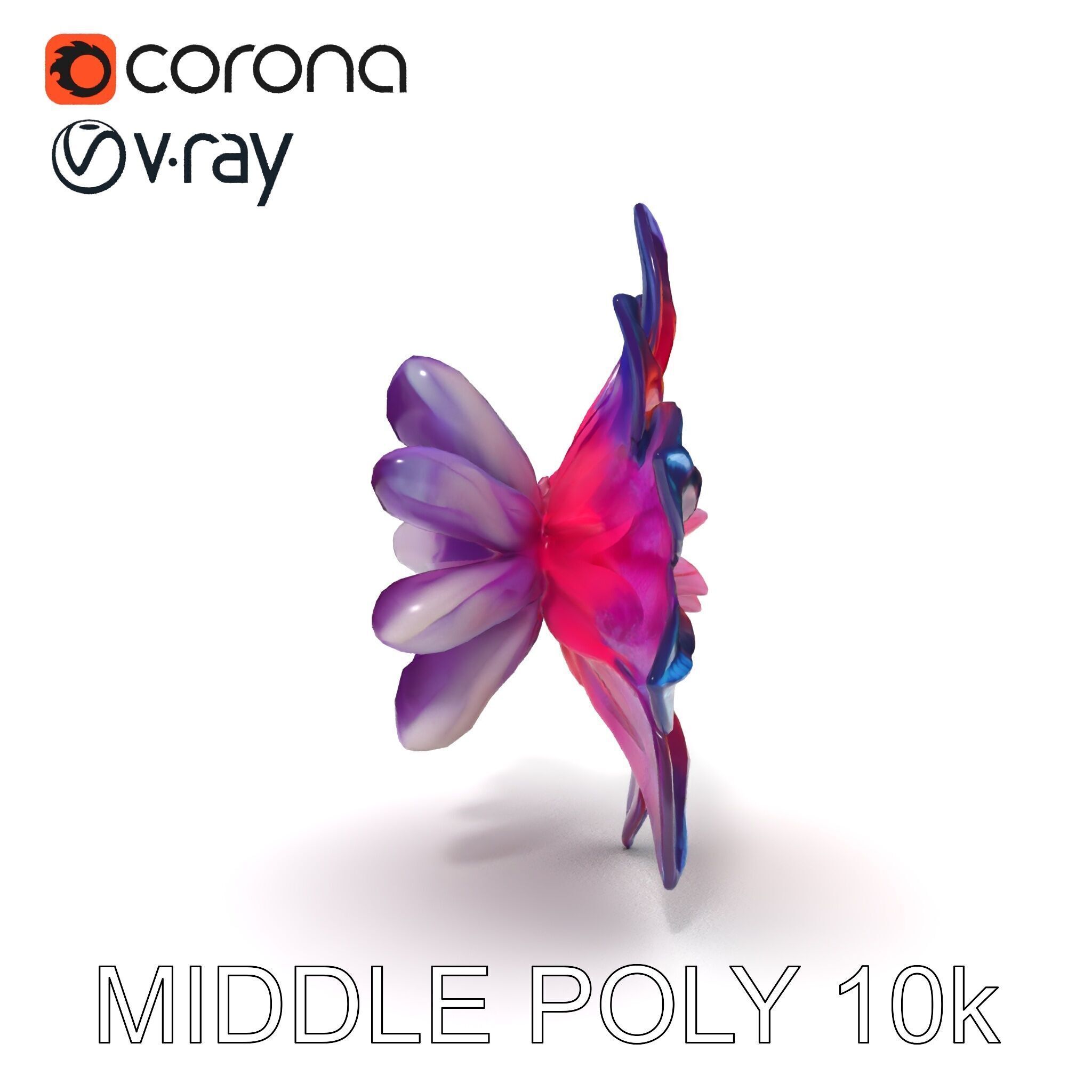 Iridescent Flower Model Pack Low-poly 3D model_22