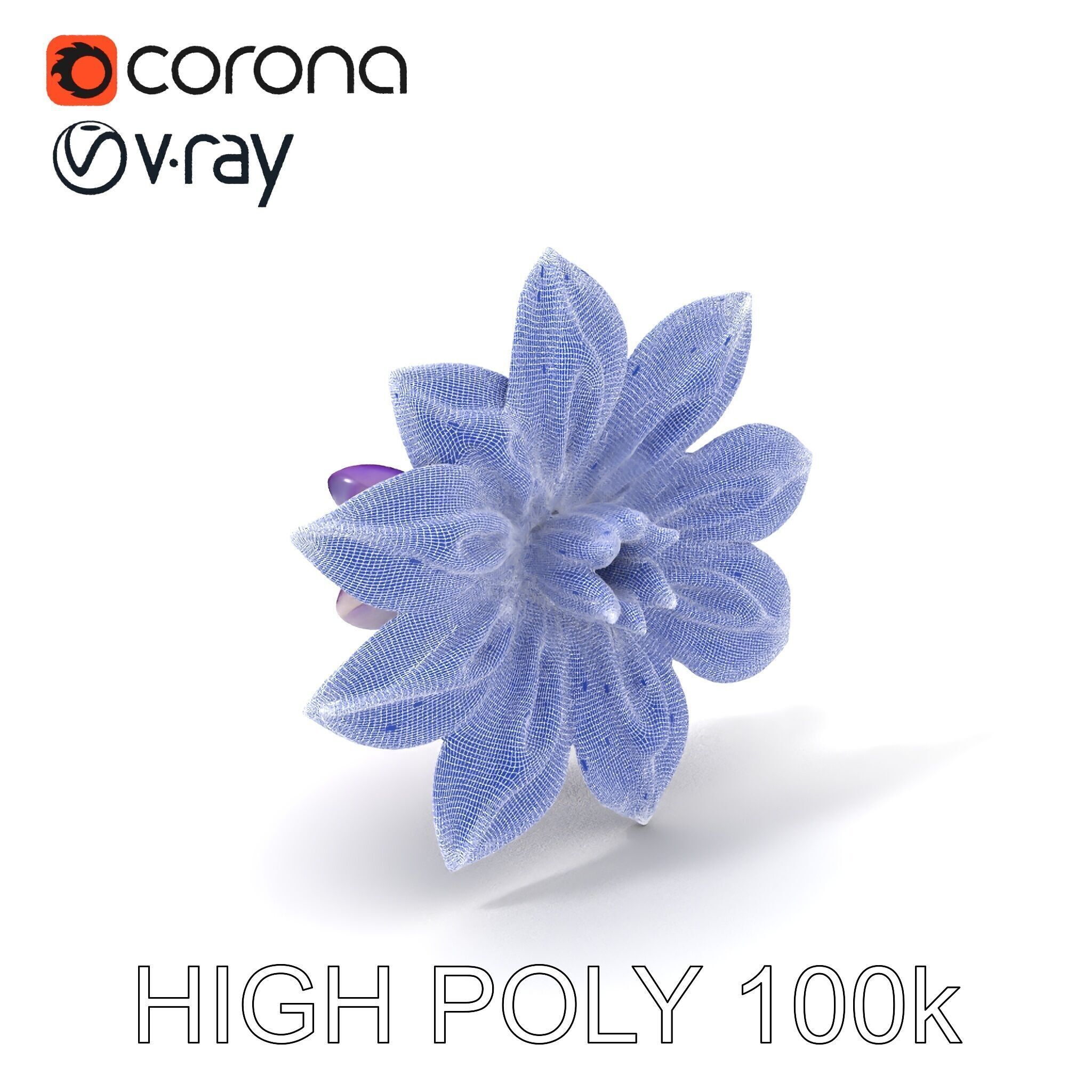 Iridescent Flower Model Pack Low-poly 3D model_4