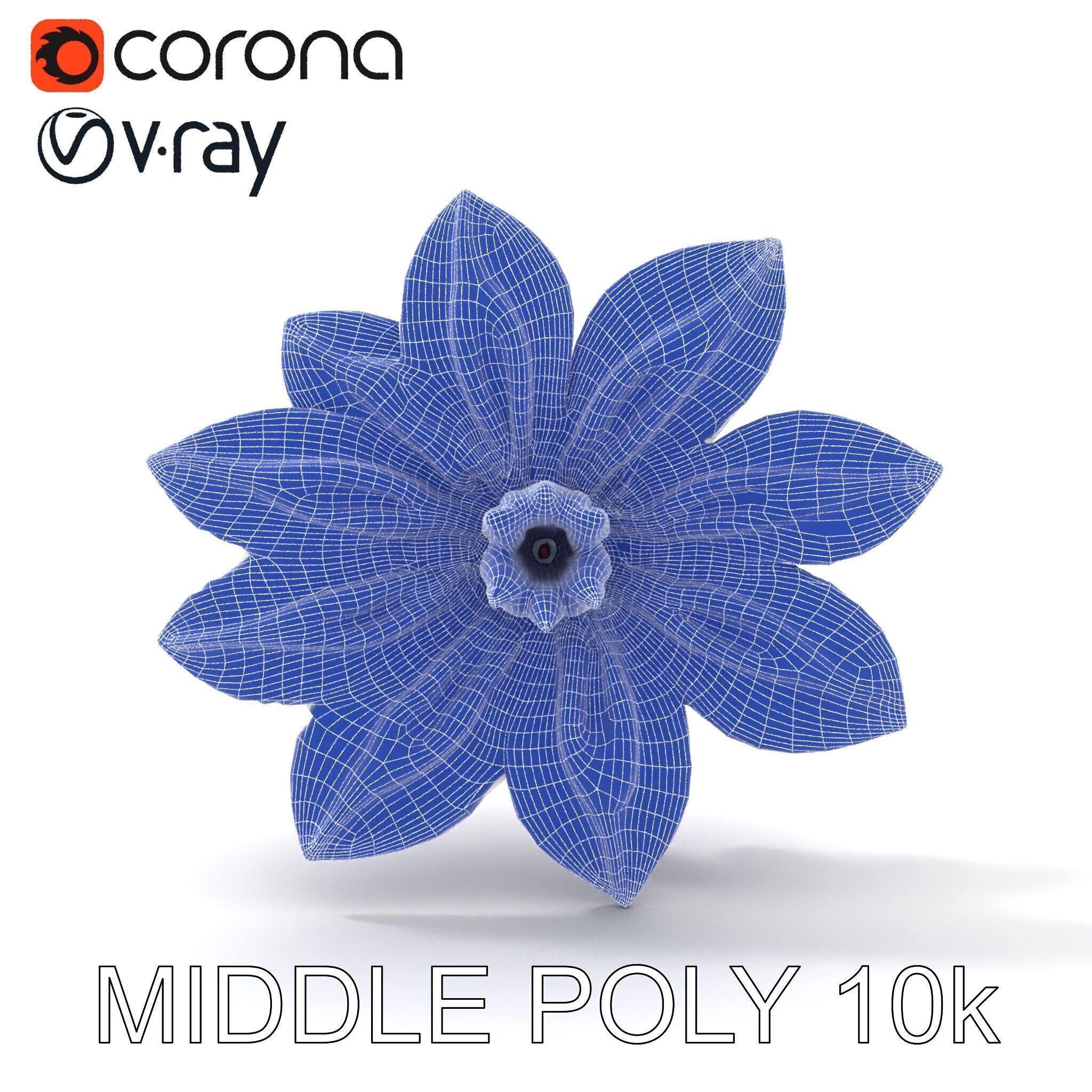 Iridescent Flower Model Pack Low-poly 3D model_19
