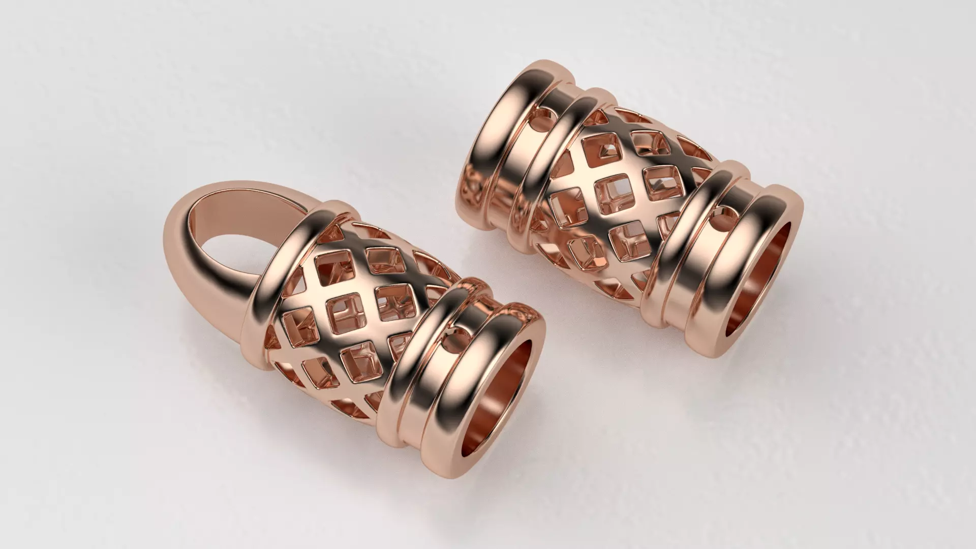 The beads on leather rope 3D print model