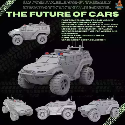 3D Printable Armored Police Vehicle  3D print model