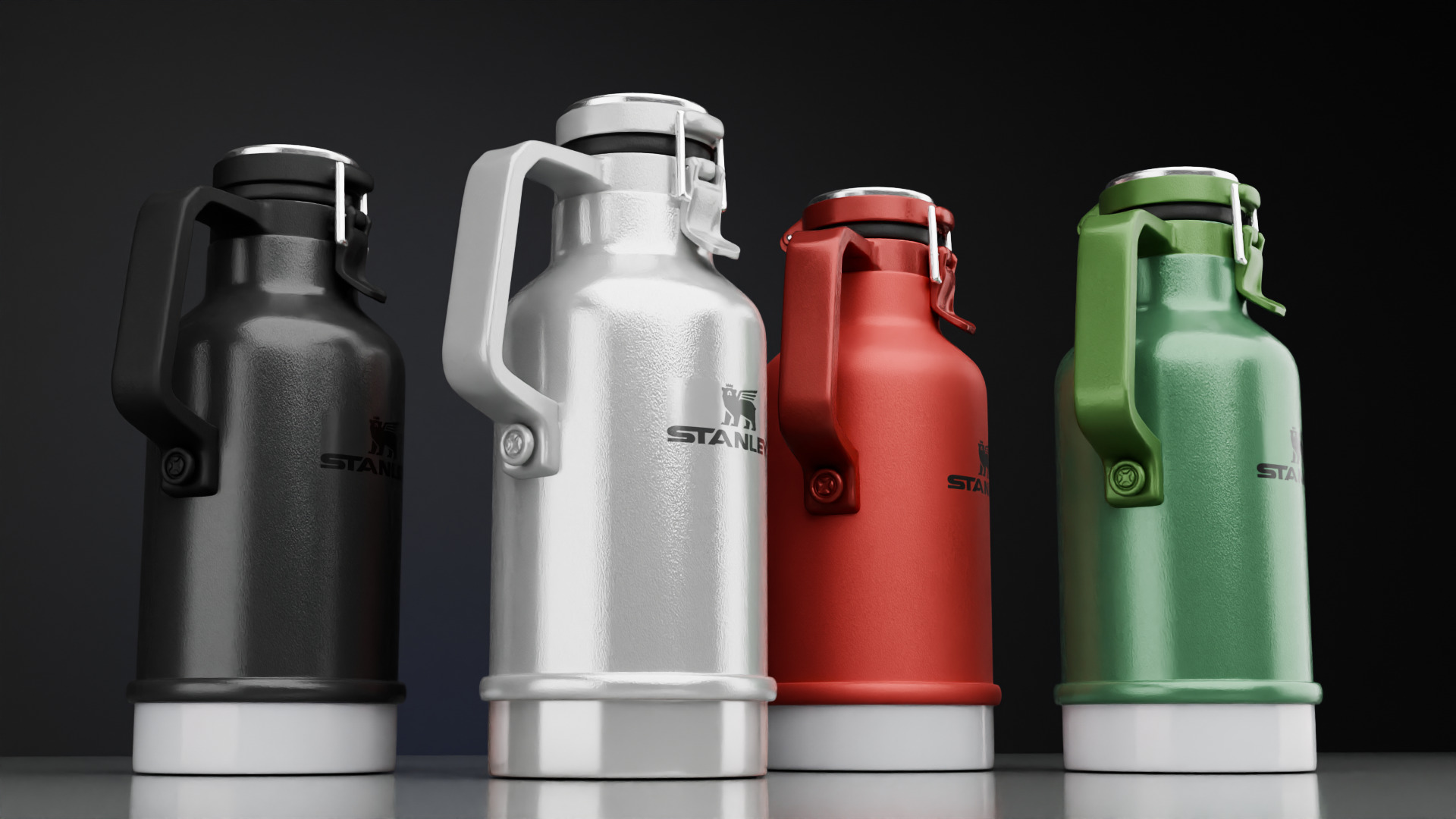 STANLEY Classic Easy-Pour Growler Thermos Flask 3D model_7
