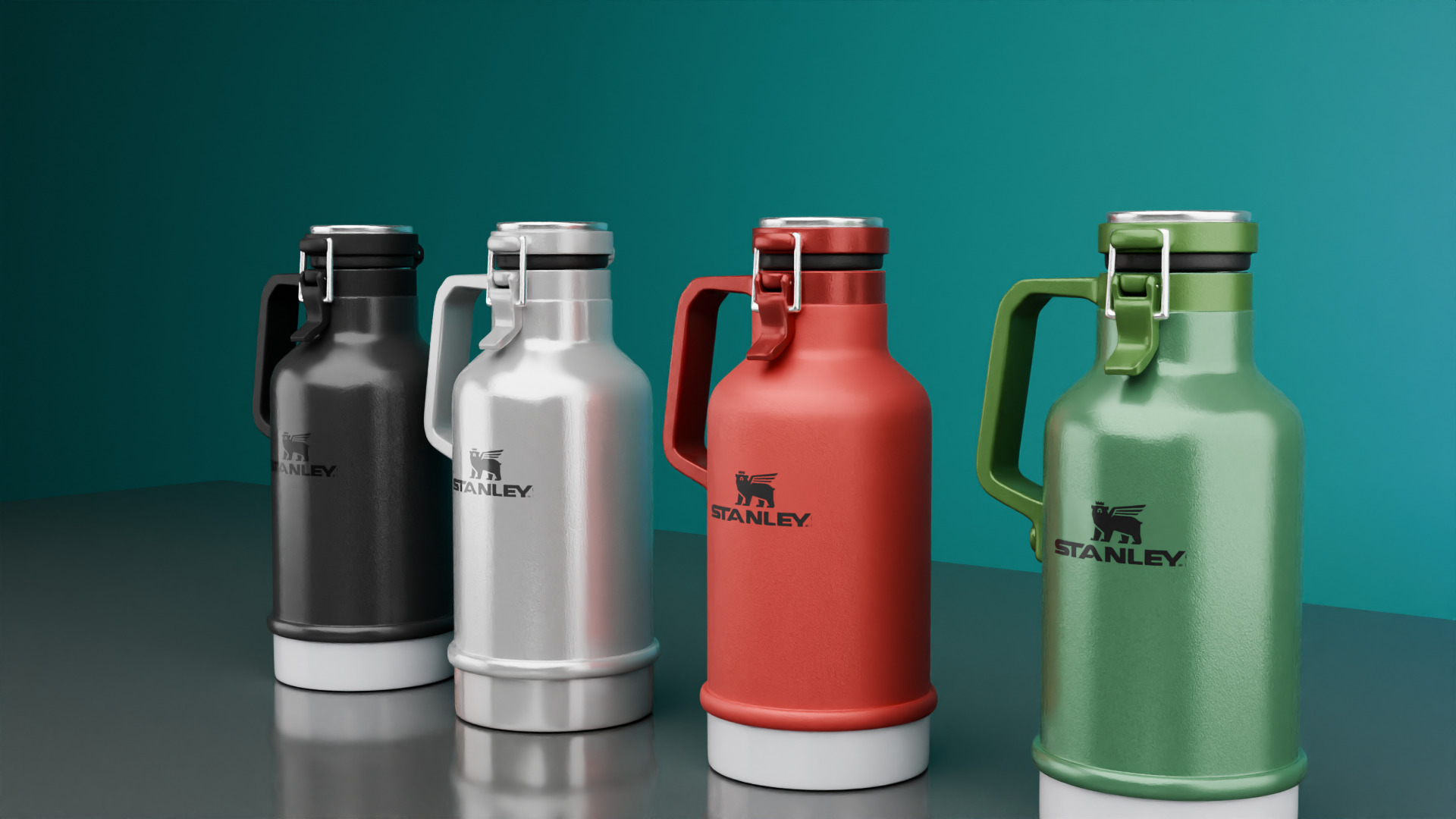 STANLEY Classic Easy-Pour Growler Thermos Flask 3D model_10