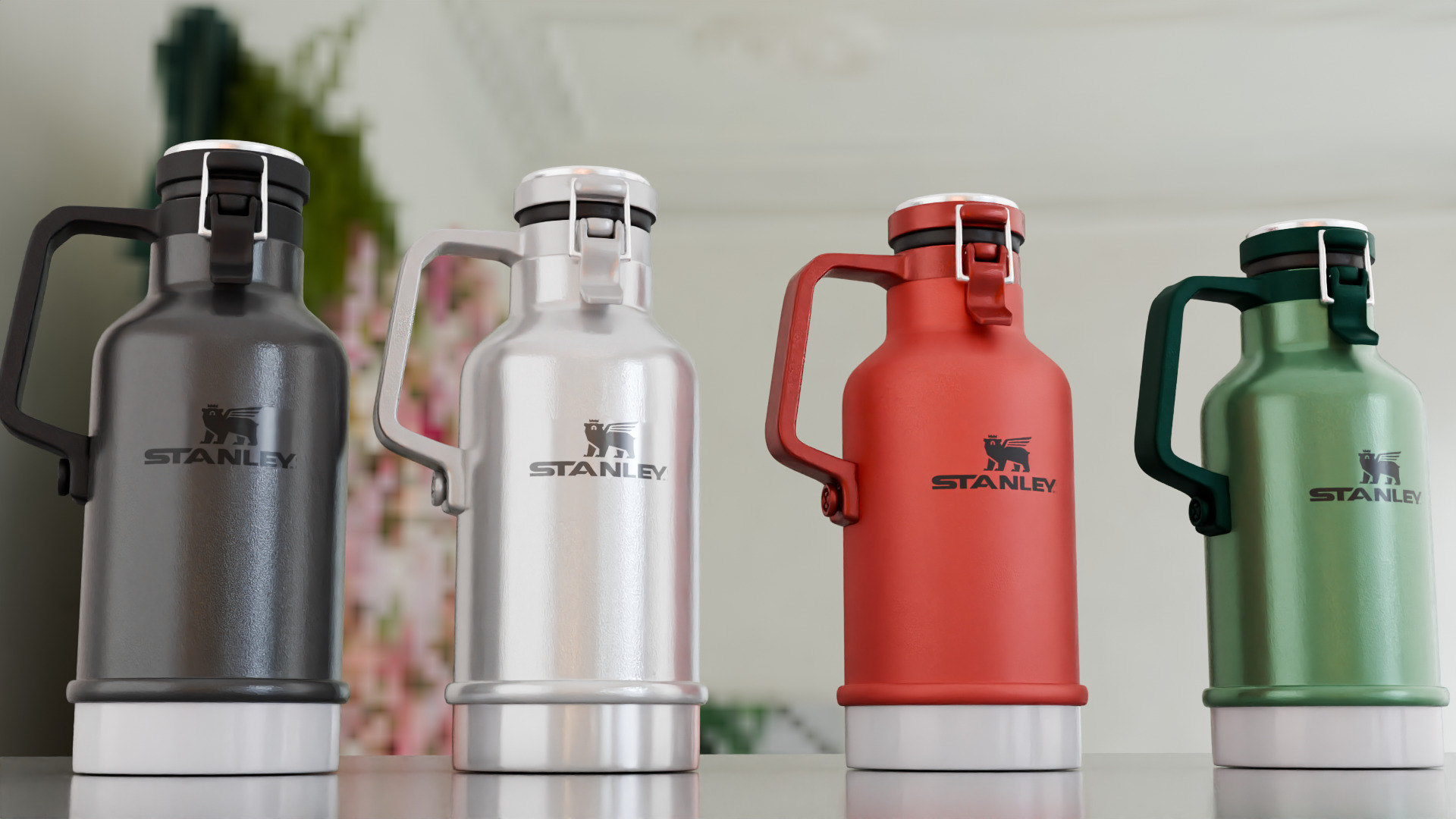 STANLEY Classic Easy-Pour Growler Thermos Flask 3D model_9