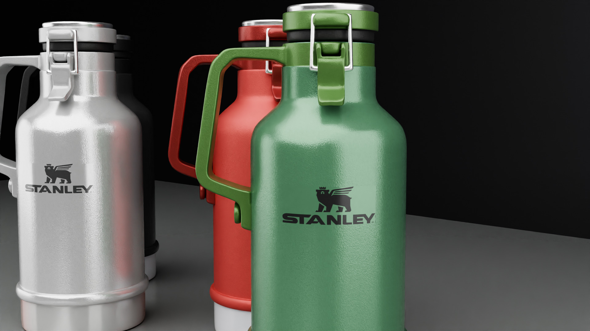 STANLEY Classic Easy-Pour Growler Thermos Flask 3D model_3