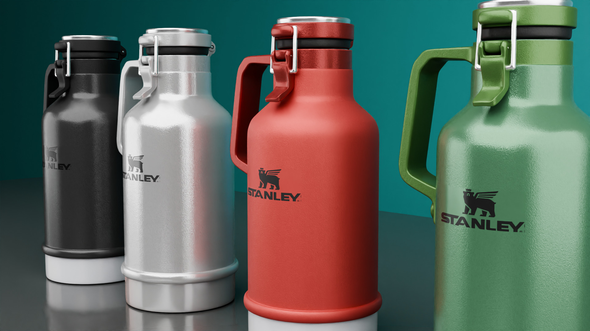 STANLEY Classic Easy-Pour Growler Thermos Flask 3D model_11