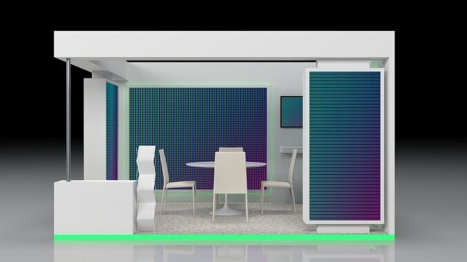 4m x 3m Booth Design 3D model