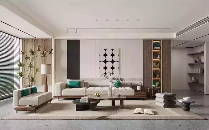 WABI SABI STYLE 3D MODELS LIVING ROOM 