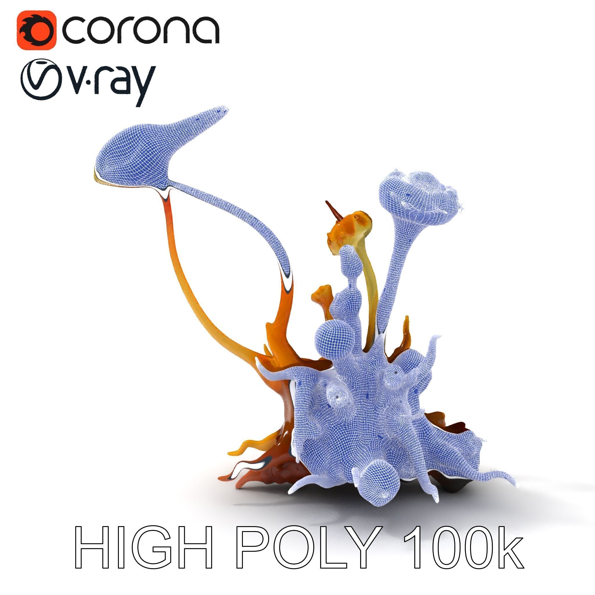 Alien Plant Creature Model Pack with PBR Textures Low-poly 3D model_11