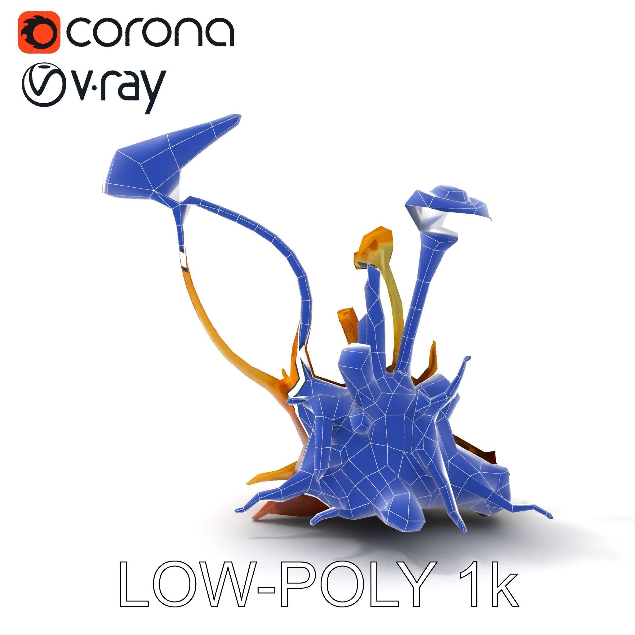 Alien Plant Creature Model Pack with PBR Textures Low-poly 3D model_31