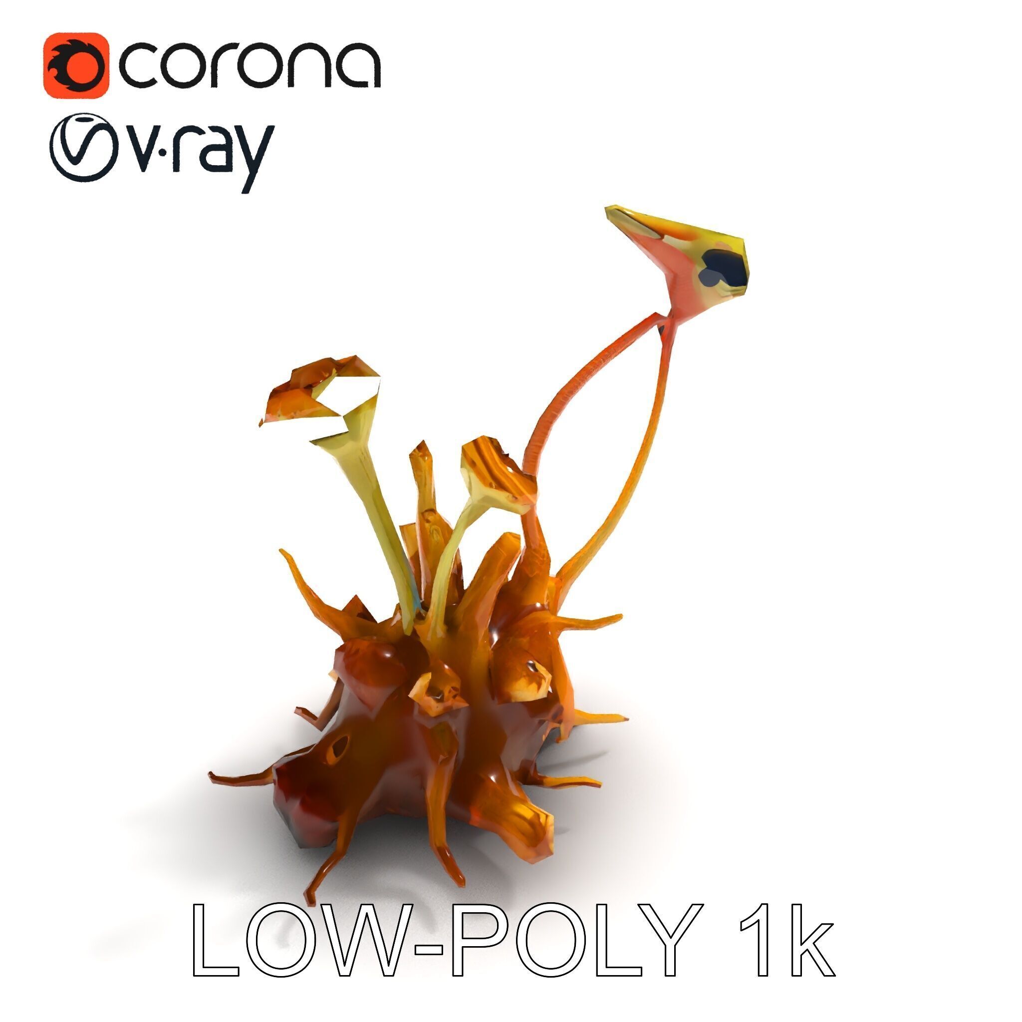 Alien Plant Creature Model Pack with PBR Textures Low-poly 3D model_28