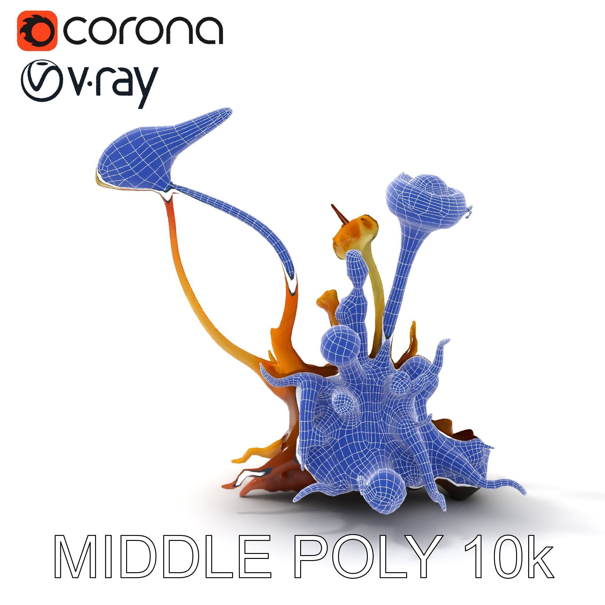 Alien Plant Creature Model Pack with PBR Textures Low-poly 3D model_22