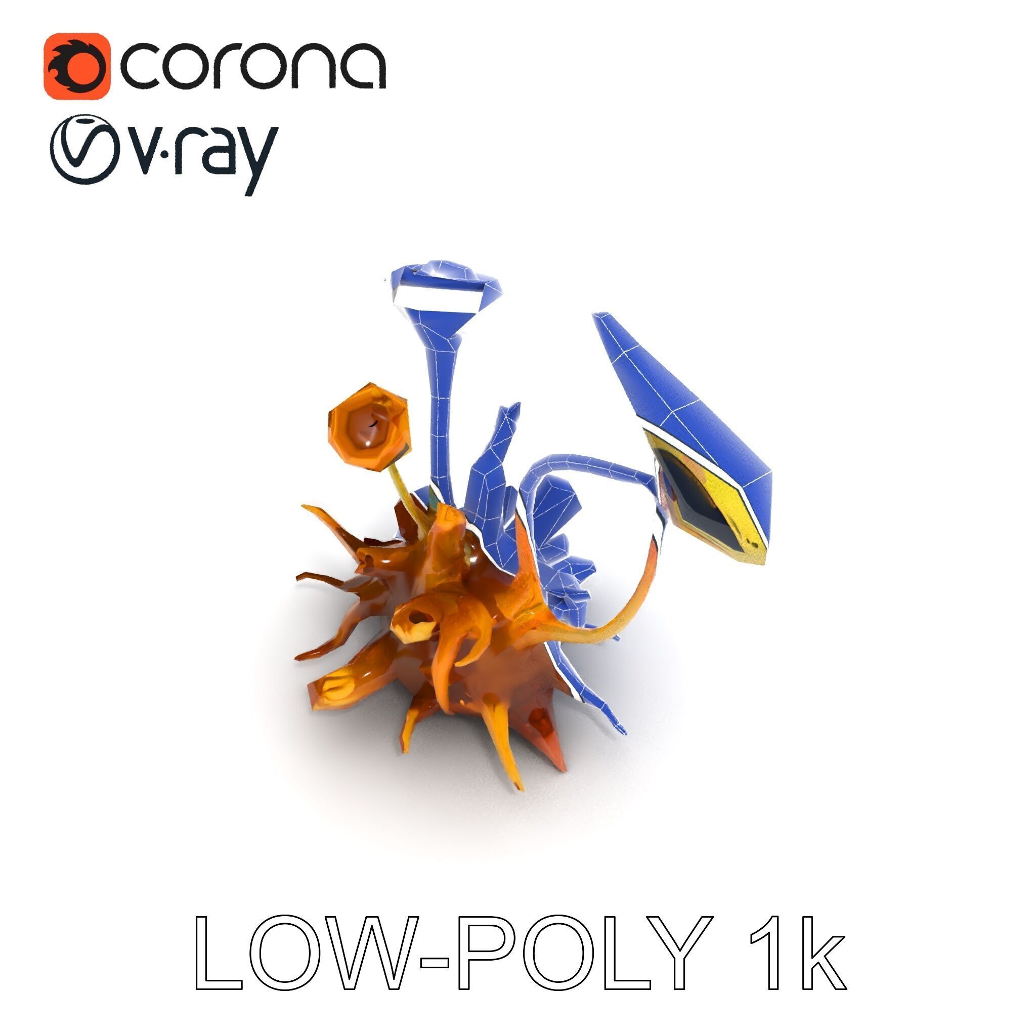 Alien Plant Creature Model Pack with PBR Textures Low-poly 3D model_25