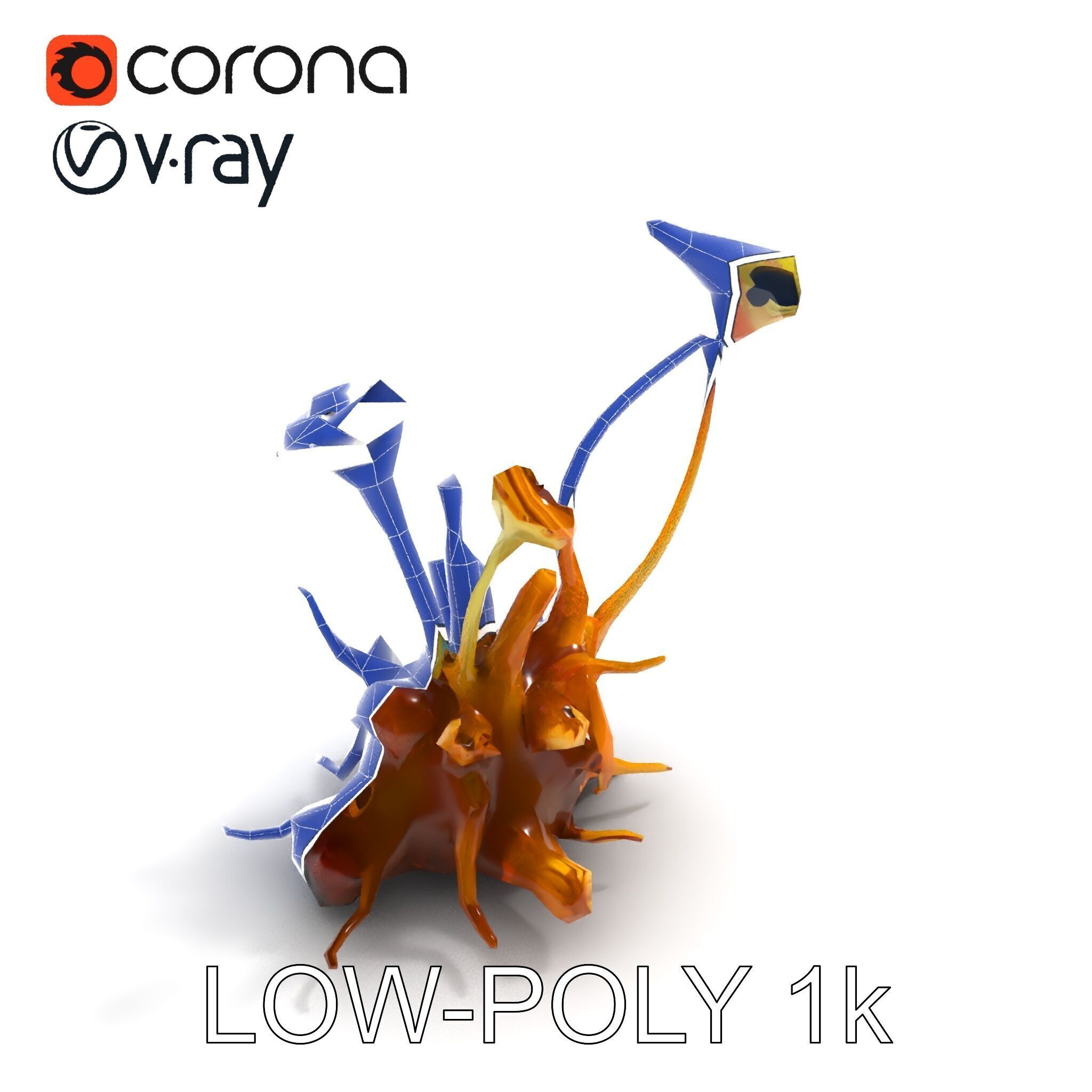 Alien Plant Creature Model Pack with PBR Textures Low-poly 3D model_13